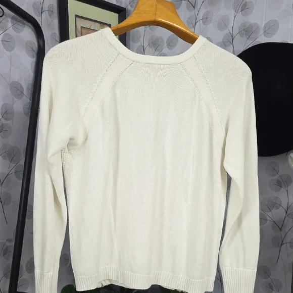 Athleta White Varsity Sweater - Picture 6 of 9